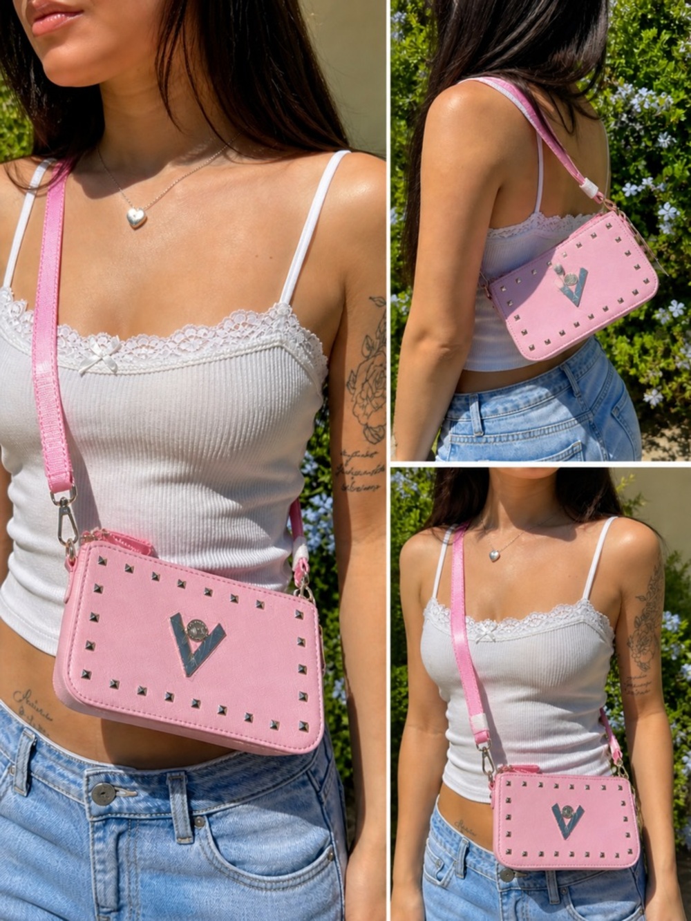 Valentino Orlandi Baby Pink Studded Mini Shoulder Bag NWT Y2K 90’s